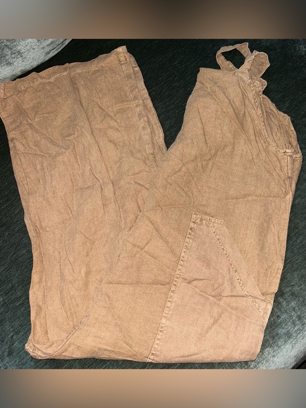 Universal Thread Women's Lightweight Cropped Tan Jumpsuit